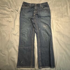 Ariat FR M4 Relaxed Boot Jeans Mens 34x32 Dark Blue Denim Work Pants Cat 2